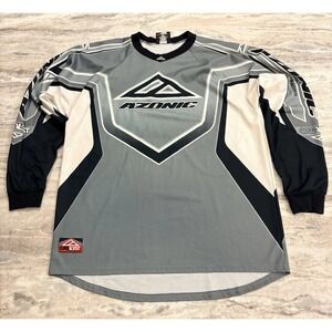 Vintage Y2K Azonic Bike Jersey Men's XXL Vintage MTB Racing Gray, Black White